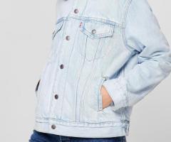 Damen Levis Jeansjacke Sherpa Jacket Trucker mit Fell xs